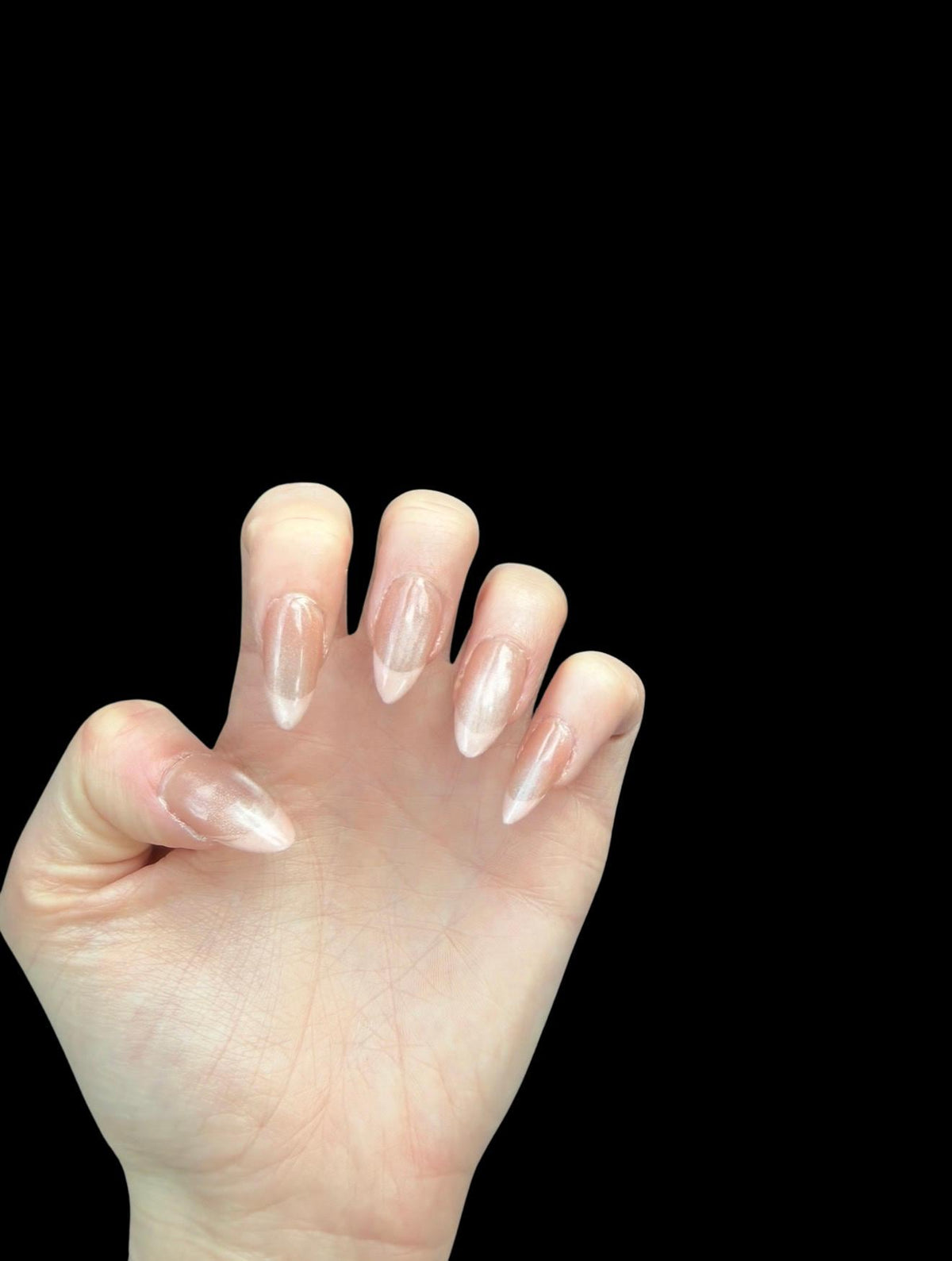 Chrome French Tip Press On Nails