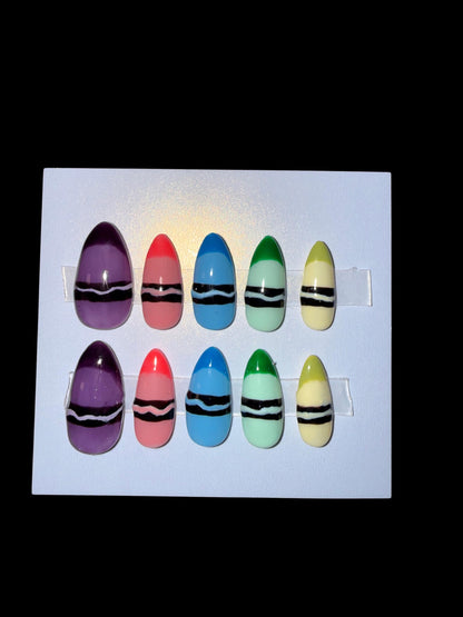 Crayon Press On Nails